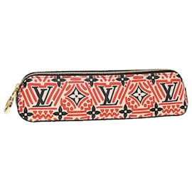 Louis Vuitton-LOUIS VUITTON Monogram Giant Tooth Elizabeth Pen Case Red GI0498 LV Auth 39003-Red