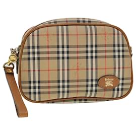 Autre Marque-Burberrys Nova Check Clutch Bag Canvas Beige Brown Auth yk6323-Brown,Beige