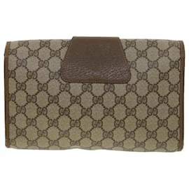Gucci-GUCCI GG Canvas Web Sherry Line Clutch Bag Beige Red Green 89.01.030 auth 39241-Red,Beige,Green