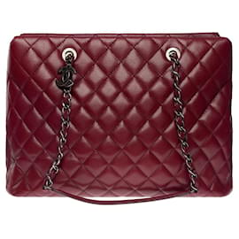 Chanel-Chanel Shopping tote bag in burgundy caviar leather - 101154-Dark red