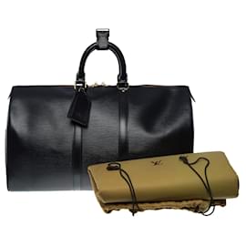 Louis Vuitton-sac de voyage keepall 45 en cuir épi noir-101171-Noir