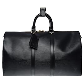 Louis Vuitton-Keepall travel bag 45 in black epi leather -101171-Black
