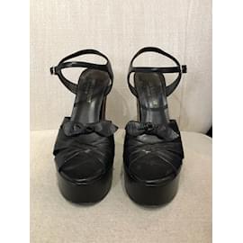 Saint Laurent-SAINT LAURENT  Sandals T.EU 37.5 Leather-Black