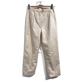 Hermès Calças HERMES T.International L Linho Bege