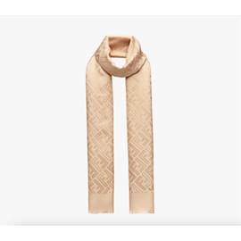 Fendi-FENDI  Scarves T.  silk-Beige