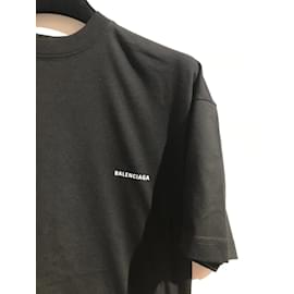 Balenciaga-BALENCIAGA Tops Camiseta.Internacional L Algodón-Negro