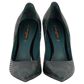 Louis Vuitton-Zapatos de tacón Eyeline de piel de serpiente de Louis Vuitton-Verde