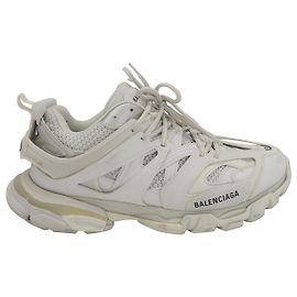 Balenciaga Track Sneakers in White Polyurethane White
