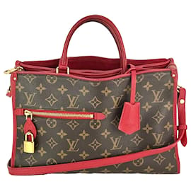 Louis Vuitton-Louis Vuitton popincourt mm sac à main épaule rouge monogramme-Rouge