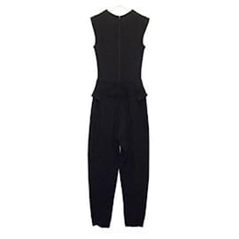 Alexander Mcqueen-Alexander McQueen jumpsuit in black cotton blend-Black