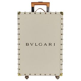 Trolley Bulgari exclusivo em couro marfim Branco