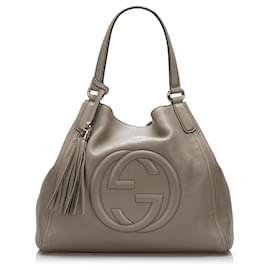 Gucci-Gucci Gray Soho Tote Bag-Grey
