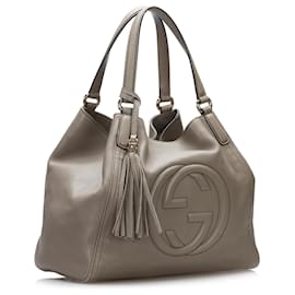 Gucci-Gucci Gray Soho Tote Bag-Grey