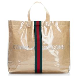 Gucci-Gucci Brown Gucci x COMME des GARCONS Shopper Tote-Brown,Beige