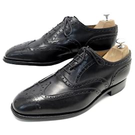 JM Weston-JM WESTON MANUFACTURE SHOES 375 8.5E 42.5 RICHELIEU BOUT FLEURI LEATHER-Black