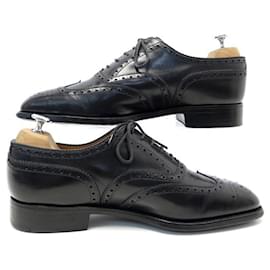 JM Weston-JM WESTON MANUFACTURE SHOES 375 8.5E 42.5 RICHELIEU BOUT FLEURI LEATHER-Black