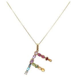 COLLAR COLGANTE DOLCE & GABBANA CHARM ARCO IRIS T50 collar de oro amarillo Dorado