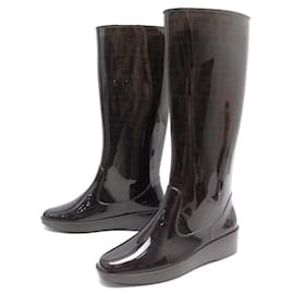 Fendi-FENDI SHOES ZUCCA MONOGRAM RAIN BOOTS 8W2988 39 Rain boots-Multiple colors