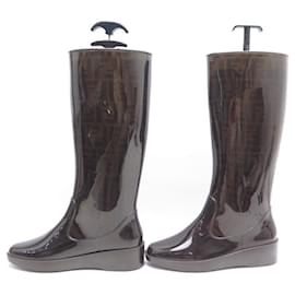 Fendi-FENDI SHOES ZUCCA MONOGRAM RAIN BOOTS 8W2988 39 Rain boots-Multiple colors