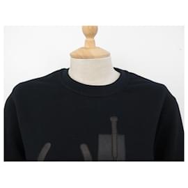Hermès-NEW HERMES SWEATER PATCH LEATHER RIDING DETAILS S 46 NAVY BLUE COTTON SWEATSHIRT-Navy blue