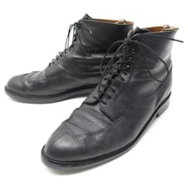 JM Weston-JM WESTON BOOTS 680 8.5C 42 42.5 BLACK GRAINED LEATHER BOOTS-Black