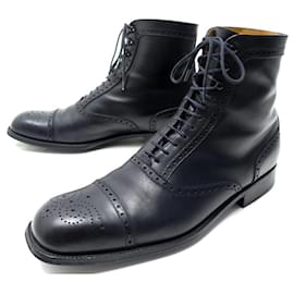JM Weston-JM WESTON ANKLE SHOES 8 EYELET OXFORD BOOTS 371 8C 41.5 42 FINE LEATHER-Black