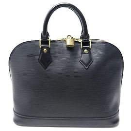 LOUIS VUITTON ALMA HANDBAG PM M40302 IN BLACK PPE LEATHER HAND BAG Black