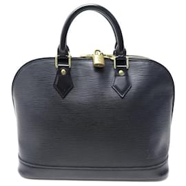 Louis Vuitton-LOUIS VUITTON ALMA HANDBAG PM M40302 IN BLACK PPE LEATHER HAND BAG-Black