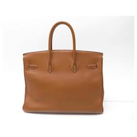 Hermès-Hermes Birkin handbag 35 1994 GULLIVER GOLD GOLD LEATHER PURSE BAG-Caramel