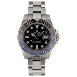 Rolex-Rolex watch 11671 BATMAN GMT-MASTER II OYSTER PERPETUAL AUTOMATIC 40 MM WATCH-Silvery