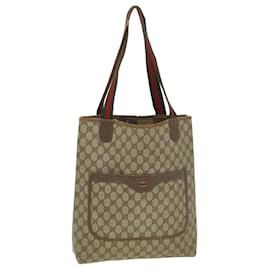Gucci-GUCCI GG Canvas Web Sherry Line Tote Bag Beige Red Green 3902003 auth 39134-Red,Beige,Green