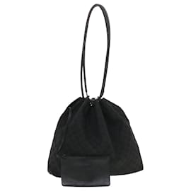 Gucci-Gucci Bolso de hombro de lona con GG negro 90640 002404 autenticación 39133-Negro