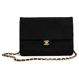 Chanel-Maglia spalla classica nera incontaminata-Nero,Gold hardware