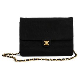 Chanel Classic Shoulder Jersey Black Pristine Black Gold hardware