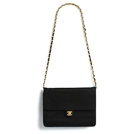 Chanel-Classic Shoulder Jersey Black Pristine-Black,Gold hardware