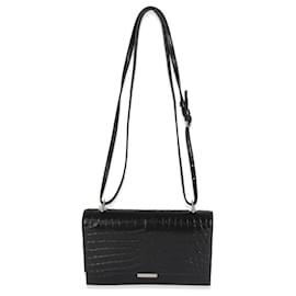 Saint Laurent-Saint Laurent Black Croc Embossed Babylone Bag-Black