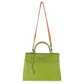 Hermès-Hermes Feu Togo Kelly 35 PHW-Orange