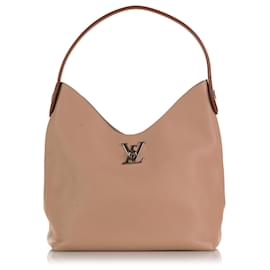 Louis Vuitton-Louis Vuitton Brown Lockme Hobo-Brown,Beige