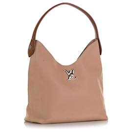 Louis Vuitton-Louis Vuitton Brown Lockme Hobo-Brown,Beige