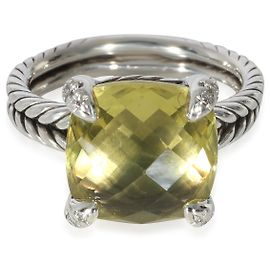 David Yurman Chatelaine Prasiolite Diamond Ring in Sterling Silver 0.05 ctw Silvery Metallic