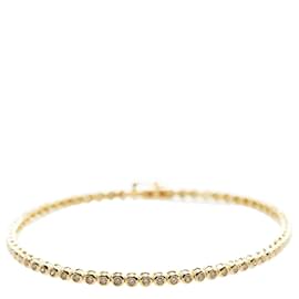 Autre Marque-18k Gold Diamond Tennis Bracelet-Golden