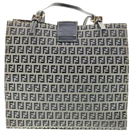 Fendi-Bolsa de ombro FENDI Abobrinha Lona Mamma Baguette Azul marinho original 39439-Azul marinho