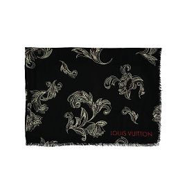 Sciarpa con motivo floreale bianco e nero Louis Vuitton Multicolore