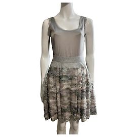 Diane Von Furstenberg Dancer Seidenkleid grau Silber Grau