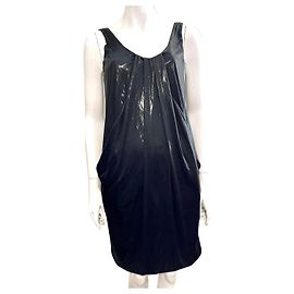 Diane Von Furstenberg DvF metallic black vintage Lesley dress Black Metallic