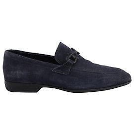 Salvatore Ferragamo Mocassini Gancini in Camoscio Blu Navy Blu Blu navy