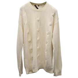 Loro Piana Gestrickter Rundhalspullover aus cremefarbenem Kaschmir Beige