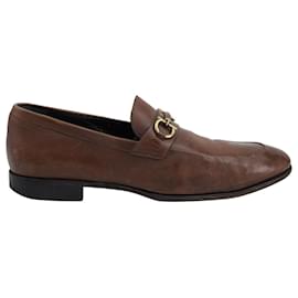 Salvatore Ferragamo-Salvatore Ferragamo Scarlet Loafers in Brown Leather-Brown