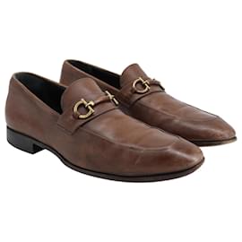 Salvatore Ferragamo-Salvatore Ferragamo Scarlet Loafers in Brown Leather-Brown