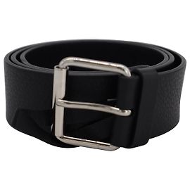 Cintura con logo Balenciaga Baltimore in pelle nera Nero
